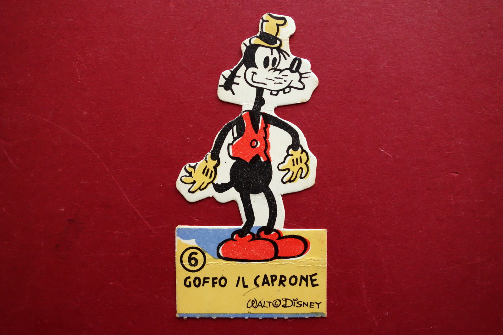 Cartoncino Gioco Pubblicitario Pippo Goffo il Caprone Walt Disney Saiwa 1935